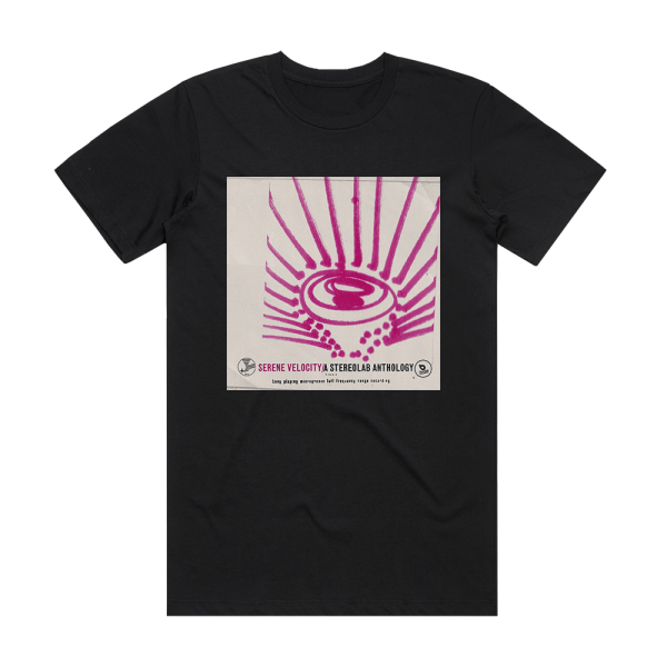 Stereolab Serene Velocity A Stereolab Anthology Album Cover T-Shirt Black