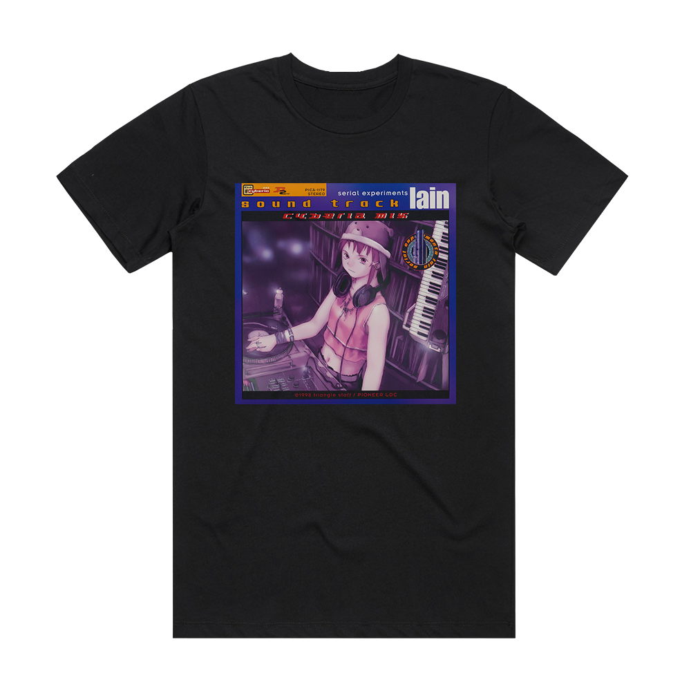 Various Artists Serial Experiments Lain Sound Track Cyberia Mix Album Cover  T-Shirt Black