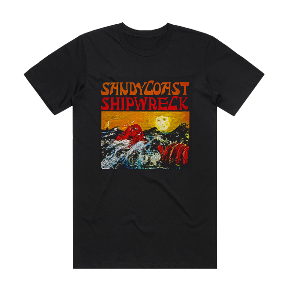 Sandy Coast Shipwreck Album Cover T-Shirt Black