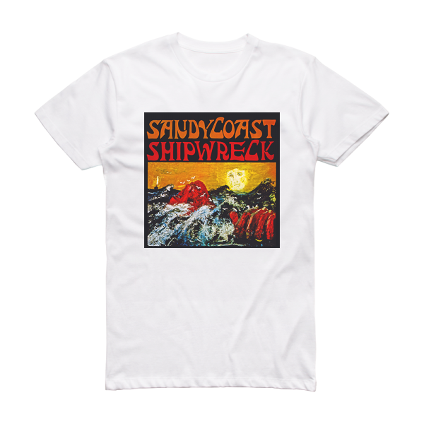 Sandy Coast Shipwreck Album Cover T-Shirt White