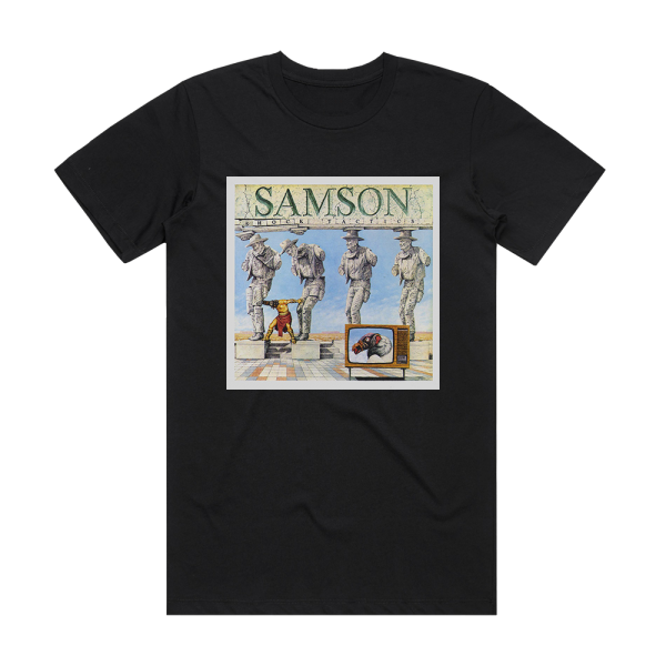 Samson Shock Tactics Album Cover T-Shirt Black