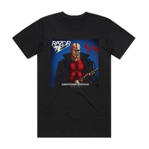 Razor Shotgun Justice Album Cover T-Shirt Black
