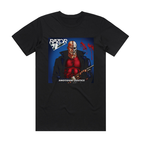 Razor Shotgun Justice Album Cover T-Shirt Black