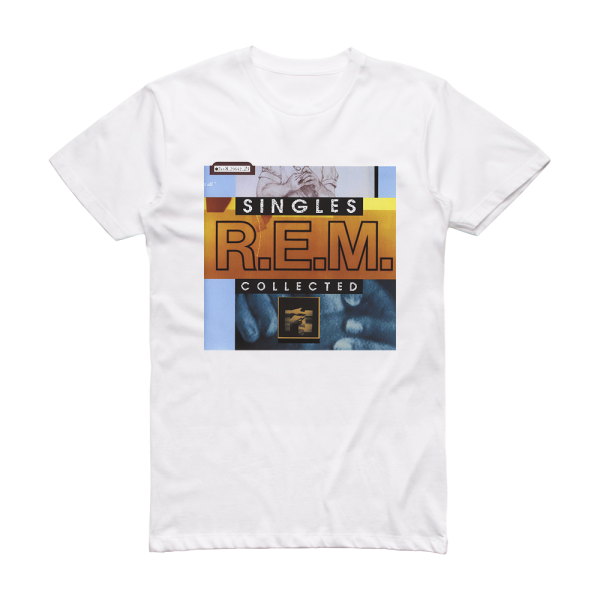 R E M Singles Collected Album Cover T-Shirt White