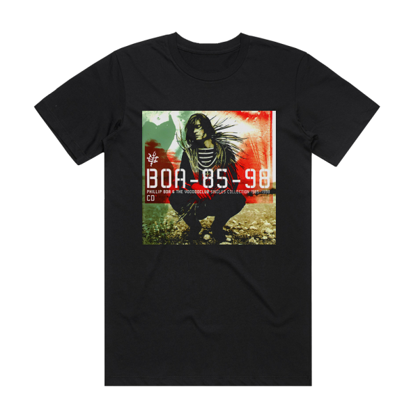 Phillip Boa and The Voodooclub Singles Collection Fine Art On Silver Album Cover T-Shirt Black