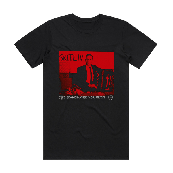 Skitliv Skandinavisk Misantropi Album Cover T-Shirt Black