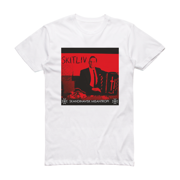 Skitliv Skandinavisk Misantropi Album Cover T-Shirt White