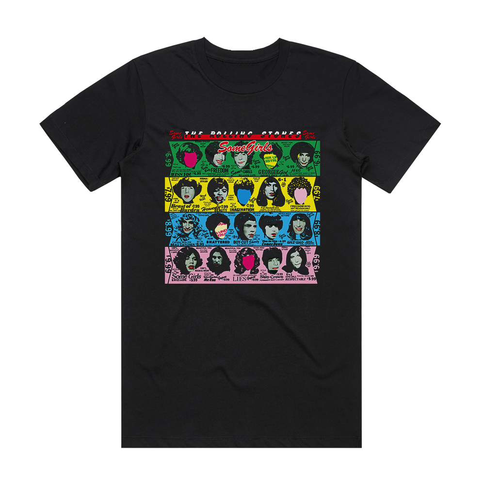 The Rolling Stones Some Girls 1 Album Cover T Shirt Black Album Cover T Shirts