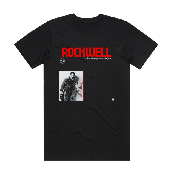 Rockwell Somebodys Watching Me 1 Album Cover T-Shirt Black