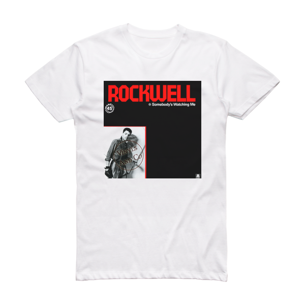 Rockwell Somebodys Watching Me 1 Album Cover T-Shirt White