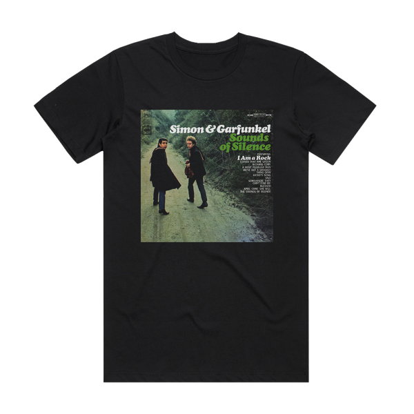 Simon and Garfunkel Sounds Of Silence 1 Album Cover T-Shirt Black