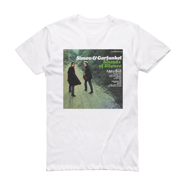 Simon and Garfunkel Sounds Of Silence 1 Album Cover T-Shirt White