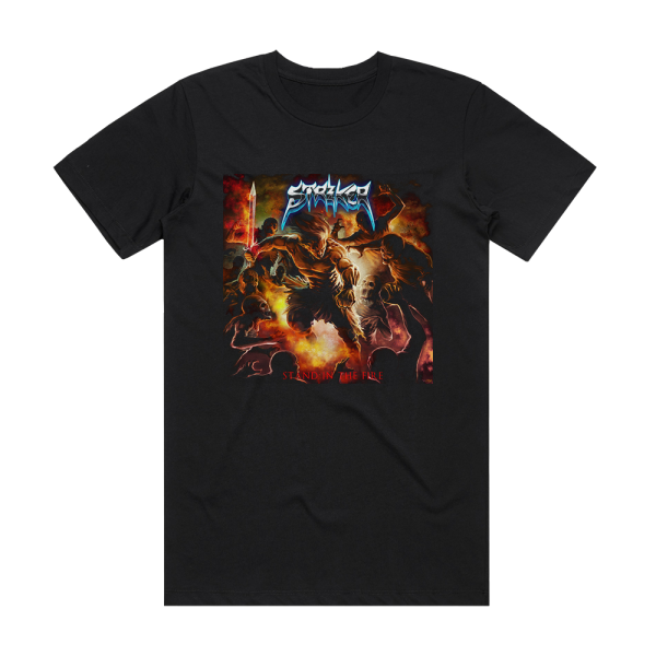 Striker Stand In The Fire Album Cover T-Shirt Black