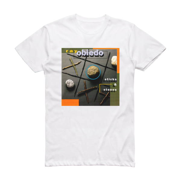 Ray Obiedo Sticks Stones Album Cover T-Shirt White