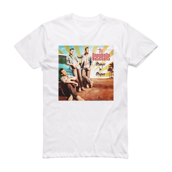The Baseballs Strings N Stripes Album Cover T-Shirt White