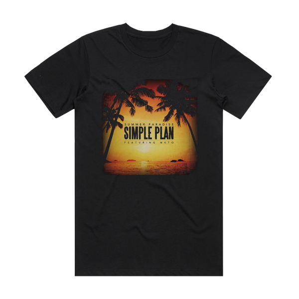 Simple Plan Summer Paradise 1 Album Cover T-Shirt Black