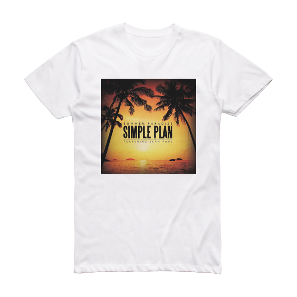 Simple Plan Summer Paradise 2 Album Cover T-Shirt White