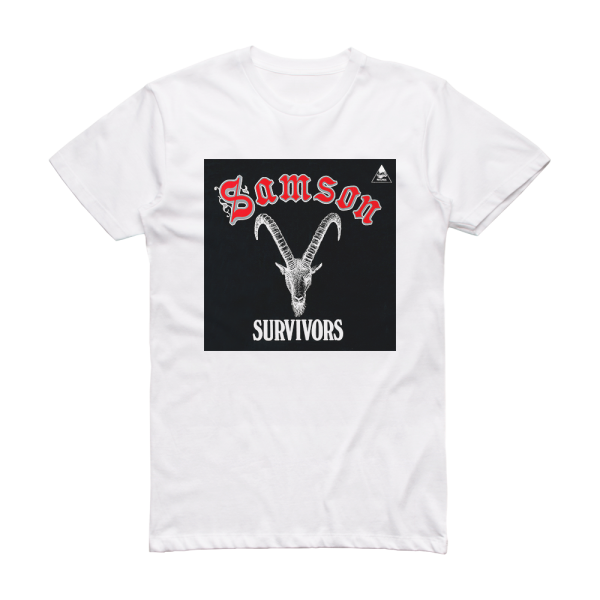 Samson Survivors Album Cover T-Shirt White