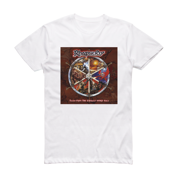 Rhapsody of Fire Tales From The Emerald Sword Saga Album Cover T-Shirt White