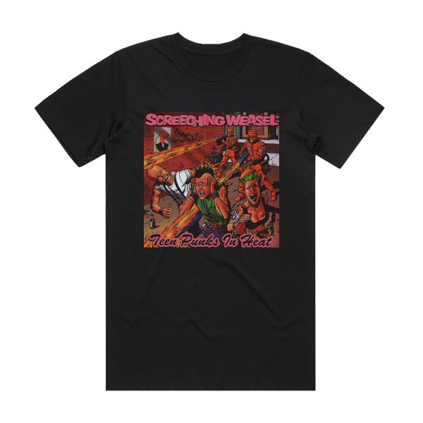 Screeching Weasel Teen Punks In Heat Album Cover T-Shirt Black