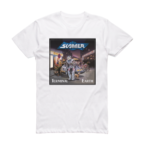Scanner Terminal Earth Album Cover T-Shirt White
