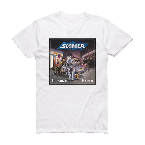 Scanner Terminal Earth Album Cover T-Shirt White