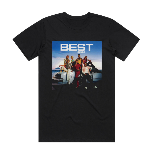S Club The Best Of S Club 7 Album Cover T-Shirt Black