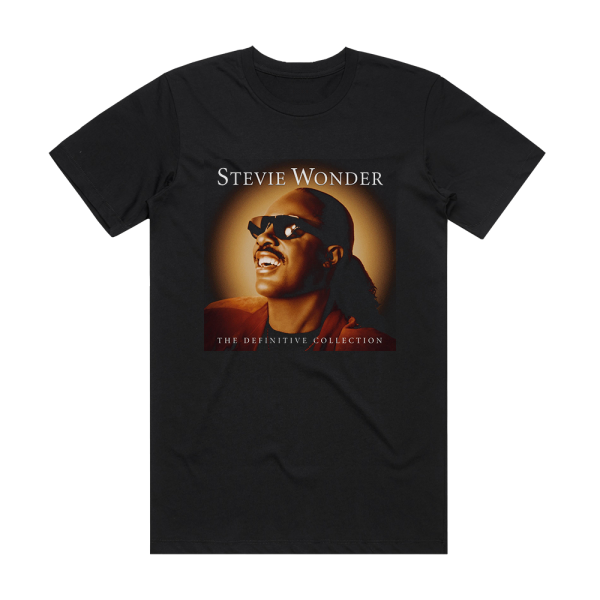 Stevie Wonder The Definitive Collection Album Cover T-Shirt Black