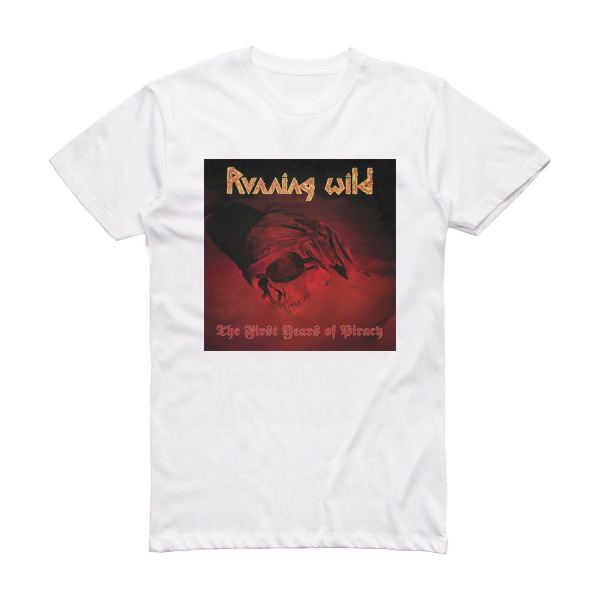 Running Wild The First Years Of Piracy Album Cover T-Shirt White