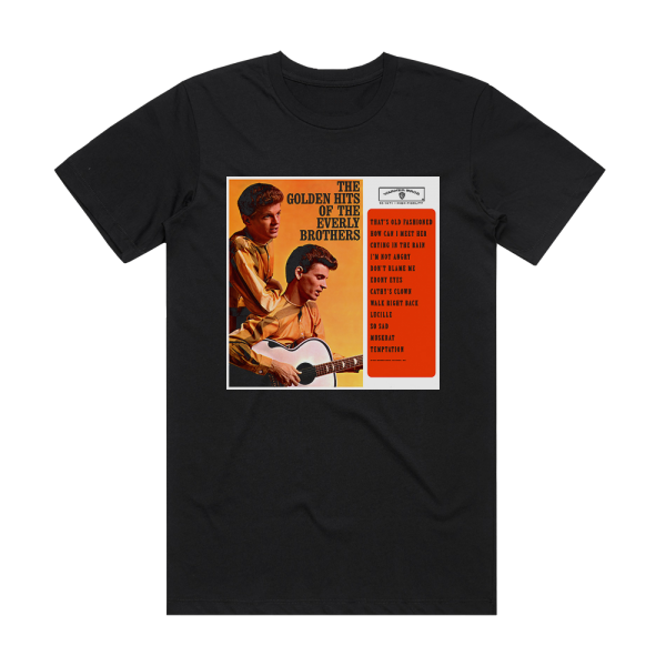 The Everly Brothers The Golden Hits Of The Everly Brothers Album Cover T-Shirt Black