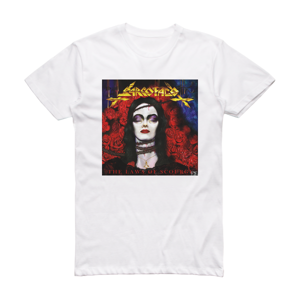 Sarcofago The Laws Of Scourge Album Cover T-Shirt White