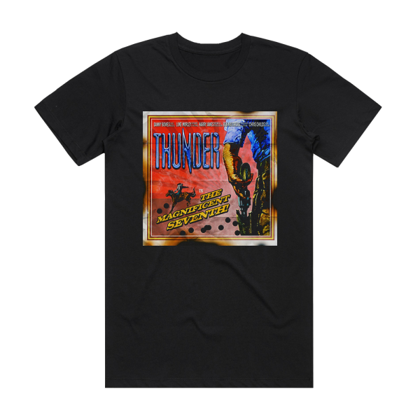 Thunder The Magnificent Seventh Album Cover T-Shirt Black