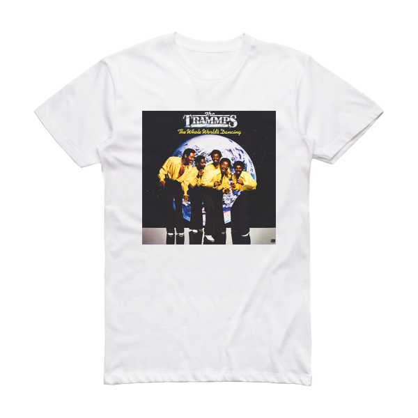 The Trammps The Whole Worlds Dancing Album Cover T-Shirt White