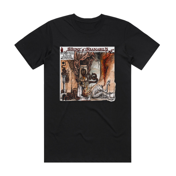 Shrine of Insanabilis Tombs Opened By Fervent Tongues Album Cover T-Shirt Black