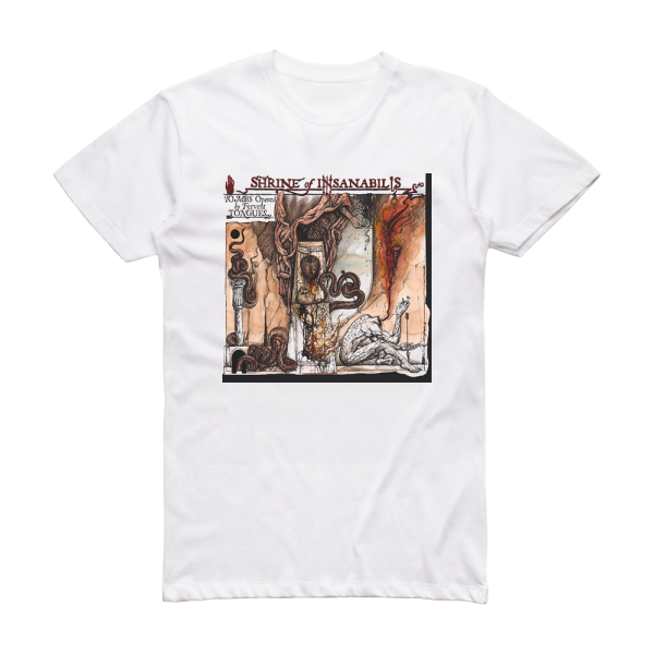 Shrine of Insanabilis Tombs Opened By Fervent Tongues Album Cover T-Shirt White