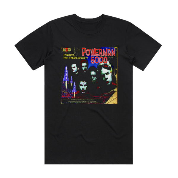 Powerman 5000 Tonight The Stars Revolt Album Cover T-Shirt Black