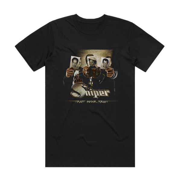 Sniper Trait Pour Trait Album Cover T-Shirt Black