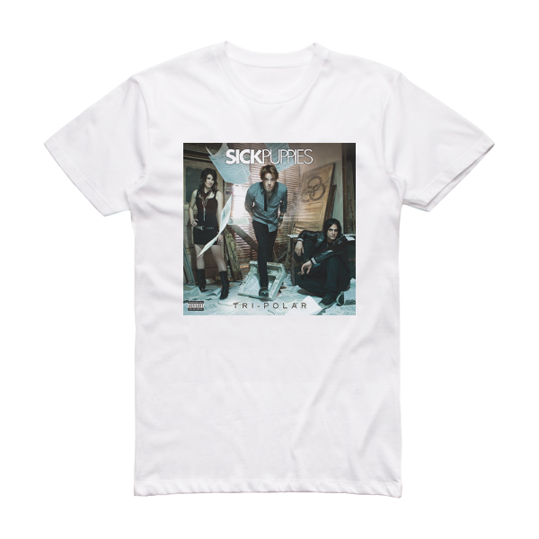 Sick Puppies Tri Polar 1 Album Cover T-Shirt White