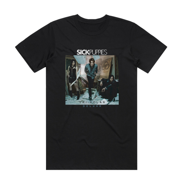 Sick Puppies Tri Polar 3 Album Cover T-Shirt Black