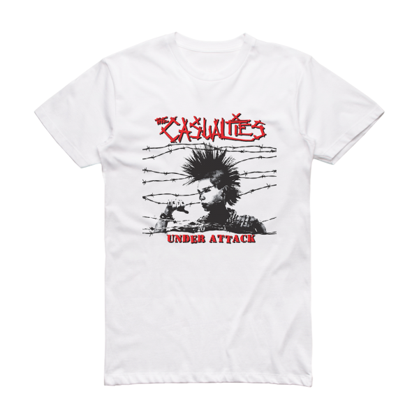 The Casualties Under Attack Album Cover T-Shirt White