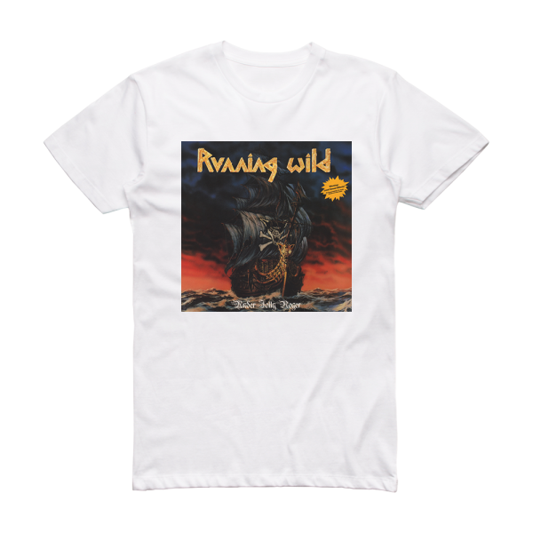 Running Wild Under Jolly Roger Album Cover T-Shirt White