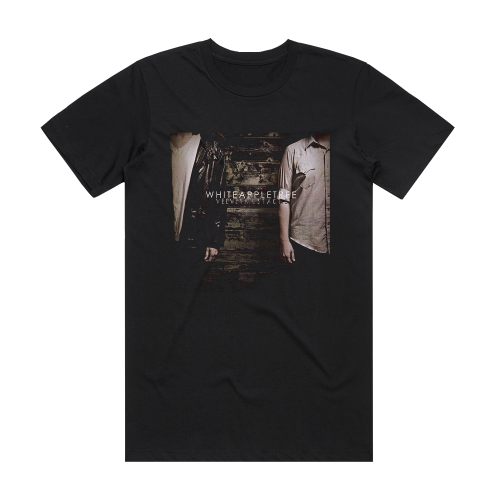 White Apple Tree Velvet Mustache Album Cover T-Shirt Black – ALBUM ...