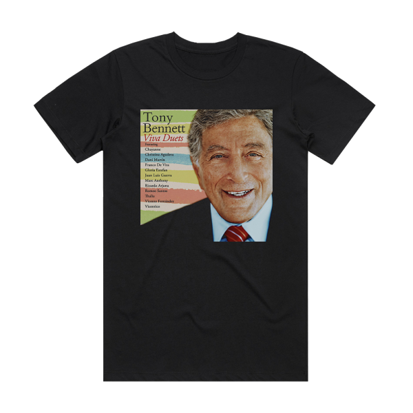 Tony Bennett Viva Duets Album Cover T-Shirt Black