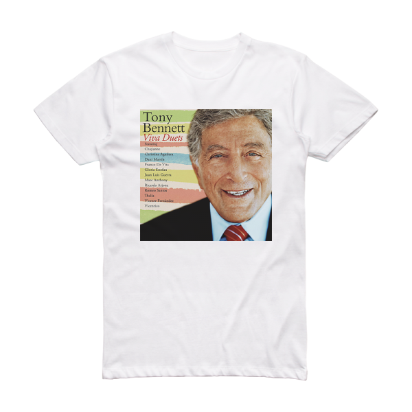 Tony Bennett Viva Duets Album Cover T-Shirt White