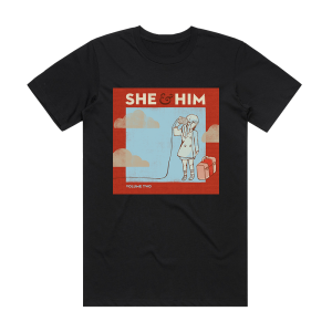 She and Him Volume Two 2 Album Cover T-Shirt Black