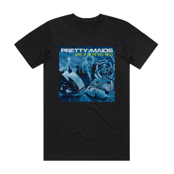 Pretty Maids Wake Up To The Real World Album Cover T-Shirt Black