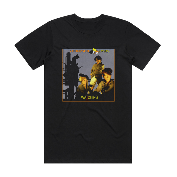 Thompson Twins Watching Album Cover T-Shirt Black