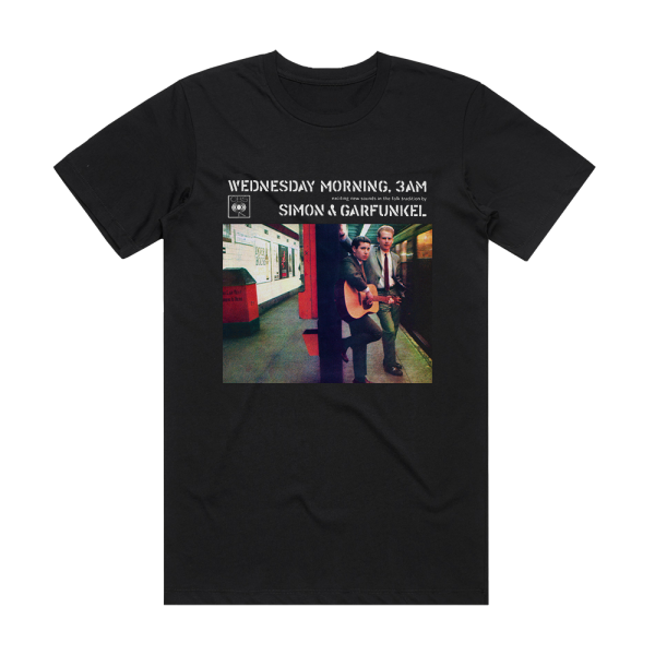 Simon and Garfunkel Wednesday Morning 3 Am 1 Album Cover T-Shirt Black