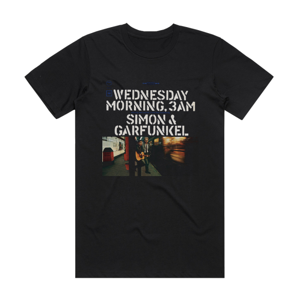 Simon and Garfunkel Wednesday Morning 3 Am 2 Album Cover T-Shirt Black