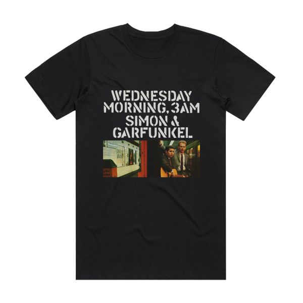 Simon and Garfunkel Wednesday Morning 3 Am 3 Album Cover T-Shirt Black